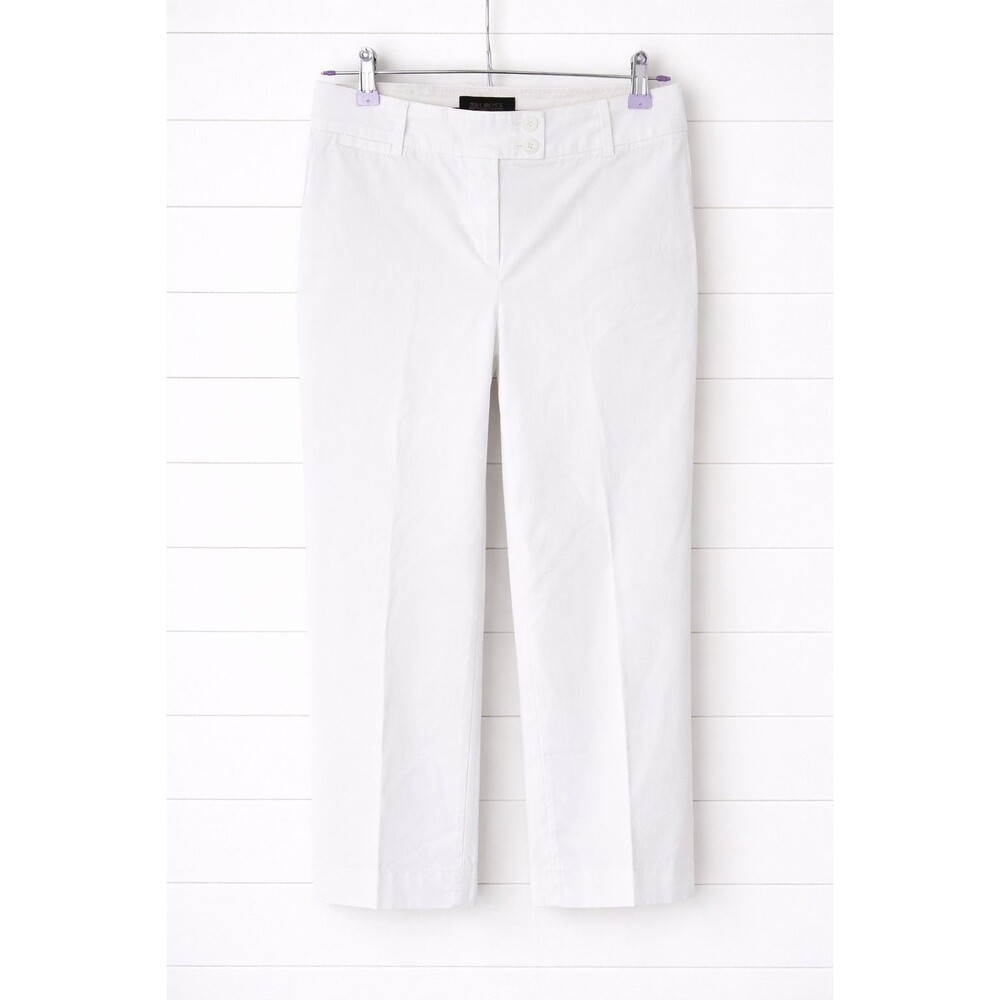Talbots NWOT THE PERFECT CROP CURVY 2 PETITE WHITE STRETCH COTTON MID RISE PANT
